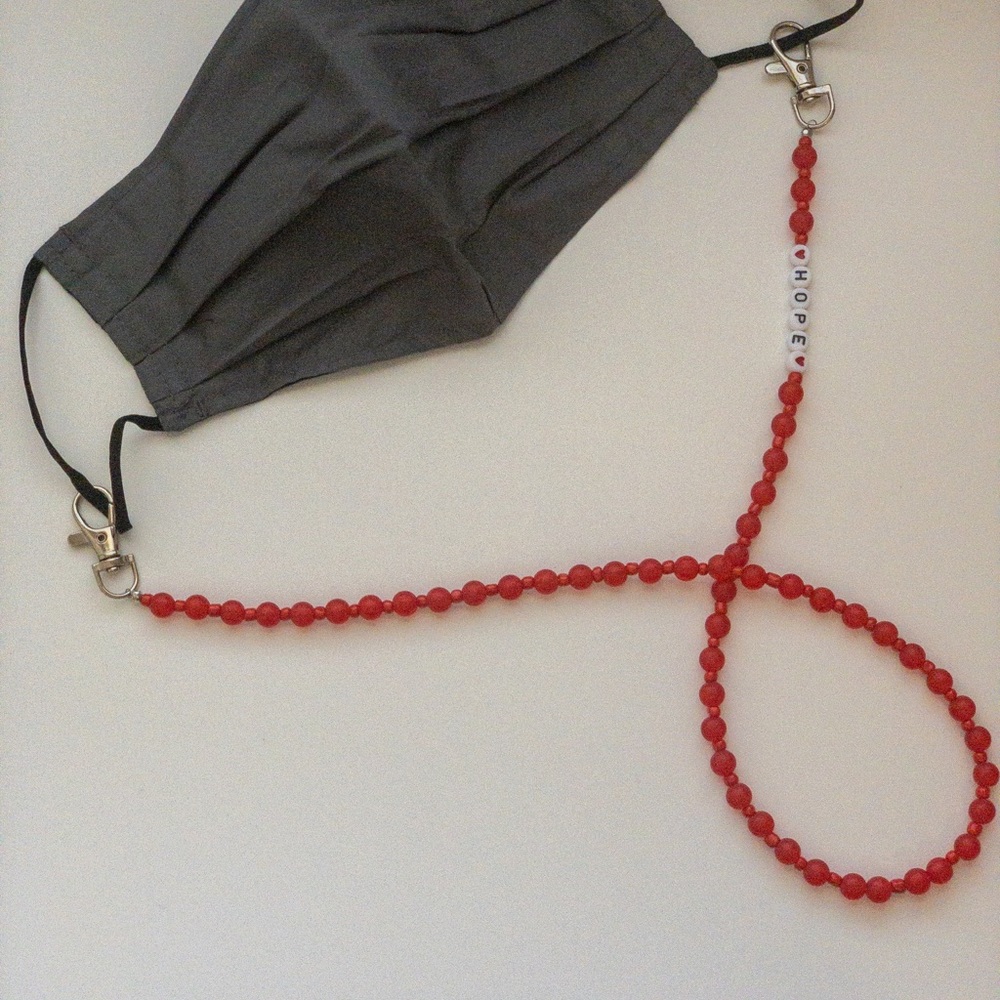 Personalized custom bead face mask chain lanyard
